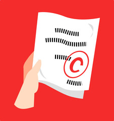 hand holding exam paper with grade c. concept of school, study, university, lesson.