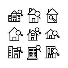 home search icon or logo isolated sign symbol vector illustration - high quality black style vector icons
