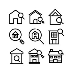 home search icon or logo isolated sign symbol vector illustration - high quality black style vector icons
