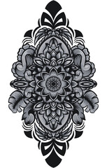 ornament engraving for tattoo design or decorated in office