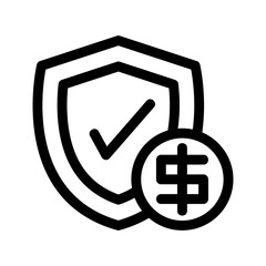 money protection icon or logo isolated sign symbol vector illustration - high quality black style vector icons
