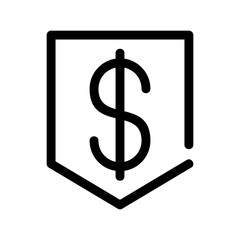 money protection icon or logo isolated sign symbol vector illustration - high quality black style vector icons

