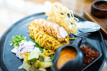 Khao soi noodle treditional food in the north of Thailand