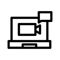 video chat icon or logo isolated sign symbol vector illustration - high quality black style vector icons
