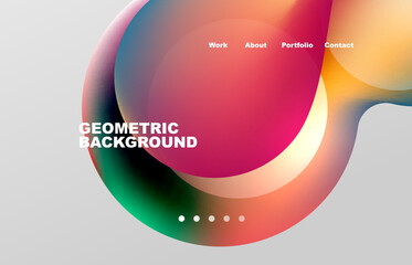 Abstract liquid background for your landing page design. Web page for website or mobile app wallpaper