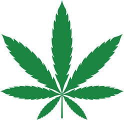 Marijuana leaf symbol, marijuana or hemp icon, cannabis medical sign, cannabis leaf, weed drug vector illustration