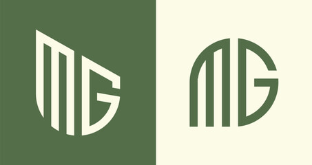 Creative simple Initial Letters MG Logo Designs Bundle.