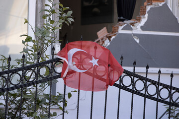 Antakya, Hatay, Turkey- February 7th, 2023: Earthquake destroyed firsth anatolian mosque Habibi Neccar. Turkey earthquake, kahramanmaras, gaziantep, adana, Hatay, adiyaman February 2023