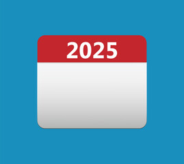 2025 calendar icon. 2025 calendar Date Month icon. Isolated on blue background