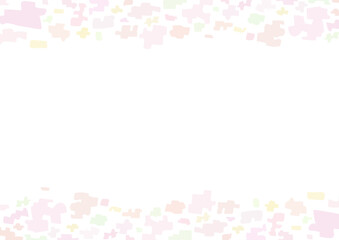 春の花々のモザイクグラフィックライン
