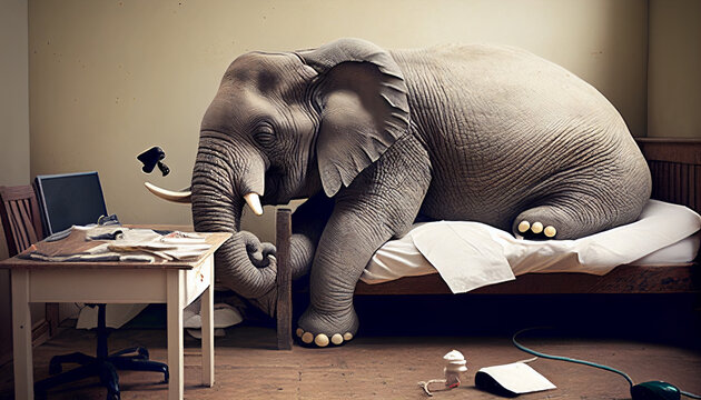 Elefante cansado