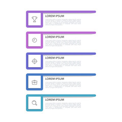 Infographic Business with 5 options, steps, or processes. workflow layout, diagram, annual report, and web design. Vector illustration.
