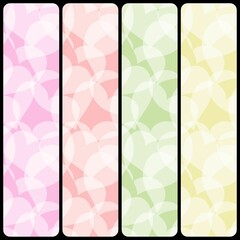 set of four banners with flowers
