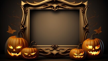 halloween background with pumpkin. Generative AI