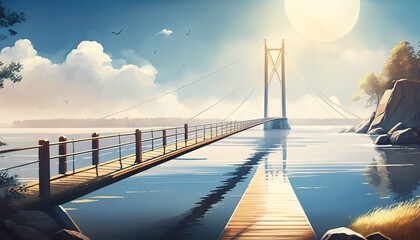 Obraz premium sunset over the sea. generative AI