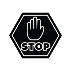 stop sing, icon, vector, template, illustration, design, collection,flat, style
