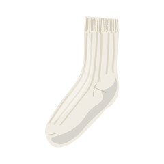 Warm knitted sock on white background