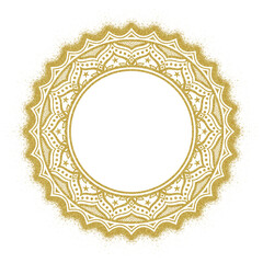 golden circle frame with mandala motif