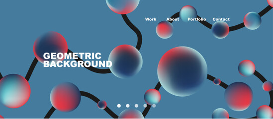 Connected dots geometric landing page background. Vector Illustration For Wallpaper, Banner, Background, Card, Book Illustration, landing page