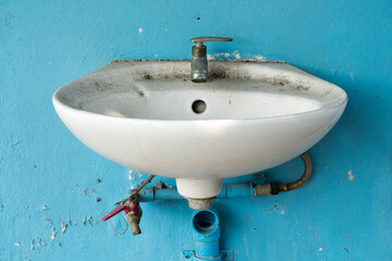 dirty and broken of basin
