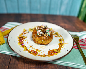 donut with pieces of Peruvian nougat