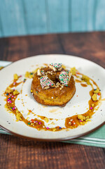 donut with pieces of Peruvian nougat