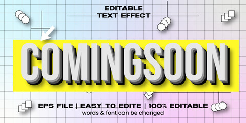 The text effect coming soon is simple and old school style