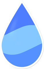 Water drop icon, transparent background, PNG illustration