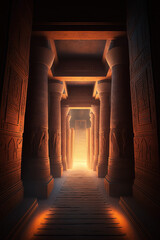 Ancient Egypt Art. Ancient Egyptian Temple. .AI generated Illustration.