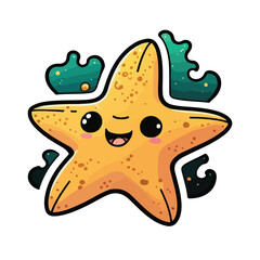cute starfish cartoon style