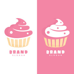 Colorful cupcake logo design for your brand or business