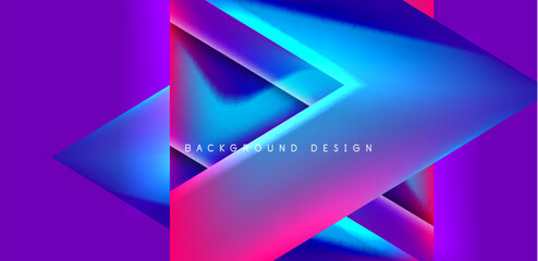 Obraz premium Futuristic triangle vector abstract background with colorful fluid gradients