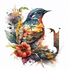 Bird of flowers