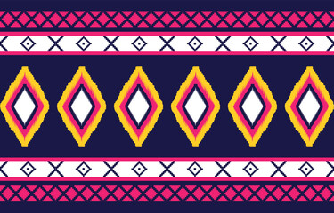 Ikat seamless pattern background Traditional pattern. Ikat Aztec tribal background. 