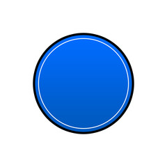Circle blue button with shadow for element design