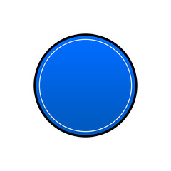 Circle blue button with shadow for element design