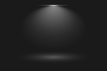 Naklejka premium Spotlight focus on black background 