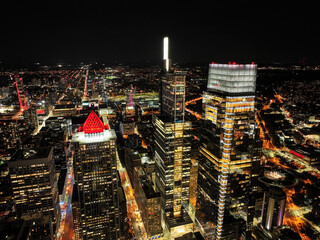 Aerial View of Center City Philadelphia at Night 