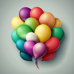 multi colored balloons isolated for object and retouch design