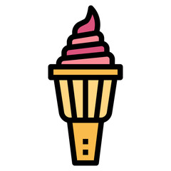 ice cream filled outline icon style
