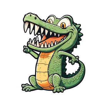 cute crocodile cartoon style