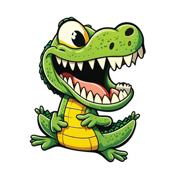 cute crocodile cartoon style