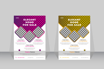 Real estate house property sale print ready flyer template