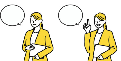 2パターンのビジネスウーマンのイラスト