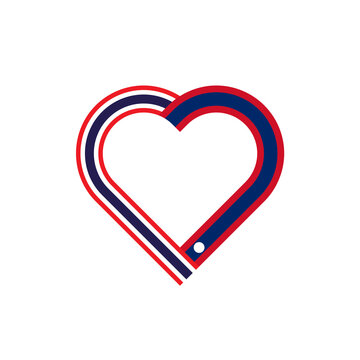 recommend clip art: unity concept. heart ribbon icon of thailand and laos flags. transparent png background