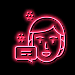 human thanks speech neon glow icon illustration