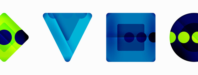 Trendy minimal geometric abstract background. Triangles, squares and circles bright colors backdrop. Vector Illustration For Wallpaper, Banner, Background, Card, Book Illustration, landing page