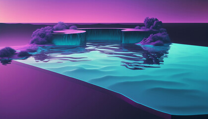 woman in the pool, Generative AI