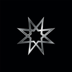 Silver Star Decorative Icon Vector Template	