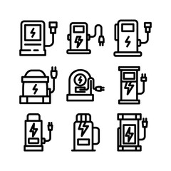 charging station icon or logo isolated sign symbol vector illustration - high quality black style vector icons
